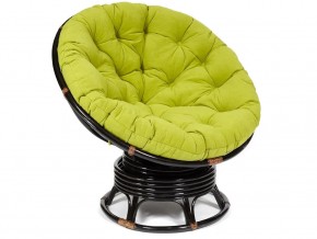 Кресло-качалка Papasan w 23/01 B с подушкой Antique brown, флок Олива в Карталах - kartaly.magazin-mebel74.ru | фото