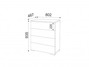 М05 (ручка брусок) Комод (4 ящика) в Карталах - kartaly.magazin-mebel74.ru | фото