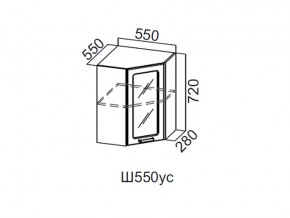 Ш550ус/720 Шкаф навесной 550/720 (угловой со стеклом) в Карталах - kartaly.magazin-mebel74.ru | фото