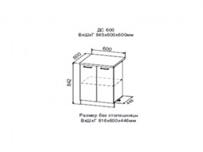 Шкаф нижний ДС600 с полкой (2 дв) в Карталах - kartaly.magazin-mebel74.ru | фото