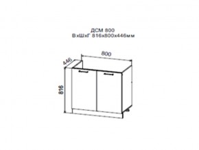 Шкаф нижний ДСМ800 под мойку в Карталах - kartaly.magazin-mebel74.ru | фото